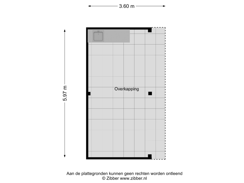 Bekijk plattegrond van Overkapping van Margrietstraat 7