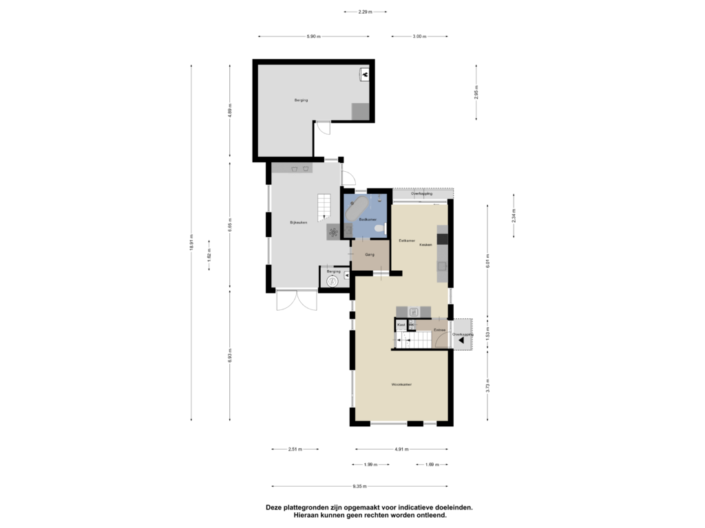 View floorplan of Begane Grond of Veldmansweg 9