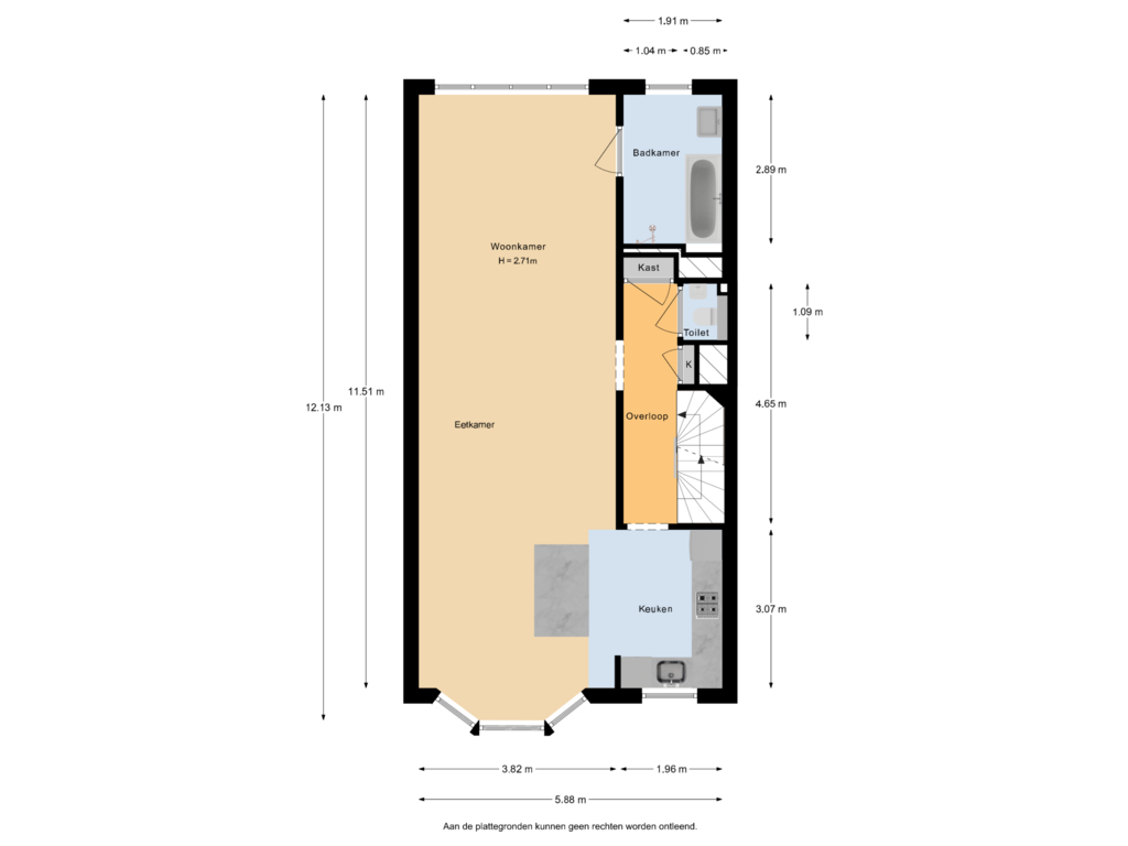 Bekijk plattegrond van 2e Verdieping van Aelbrechtskade 121-C