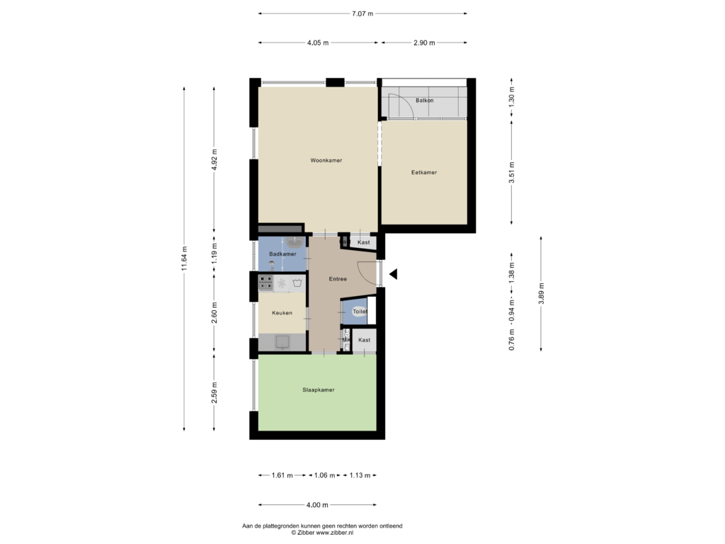 Bekijk plattegrond van Appartement van Haydnstraat 55-B