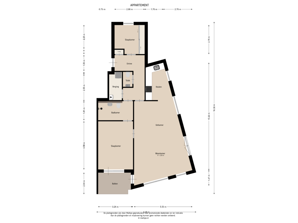 Bekijk plattegrond van Appartement van Verlengde Bredestraat 55