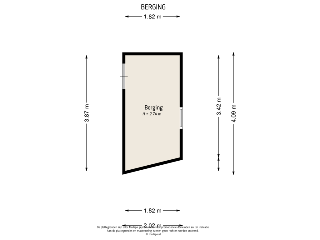 Bekijk plattegrond van Berging van Verlengde Bredestraat 55