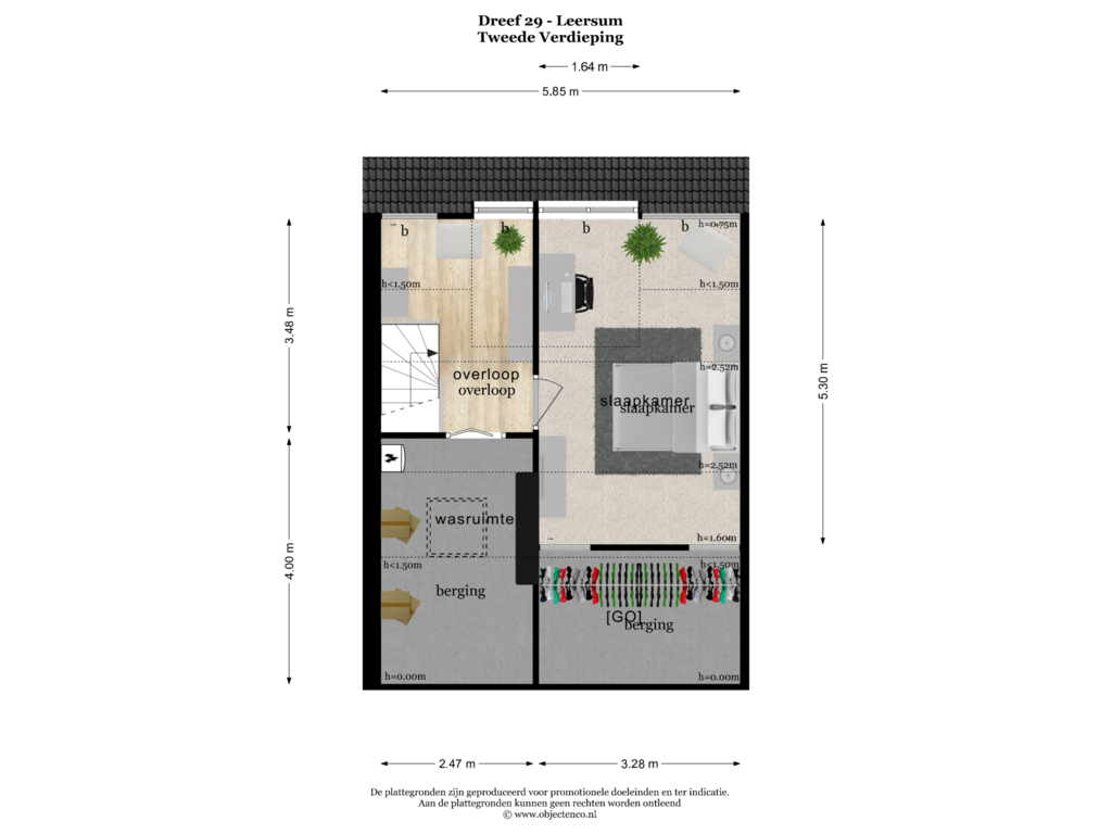 View floorplan of TWEEDE VERDIEPING of Dreef 29