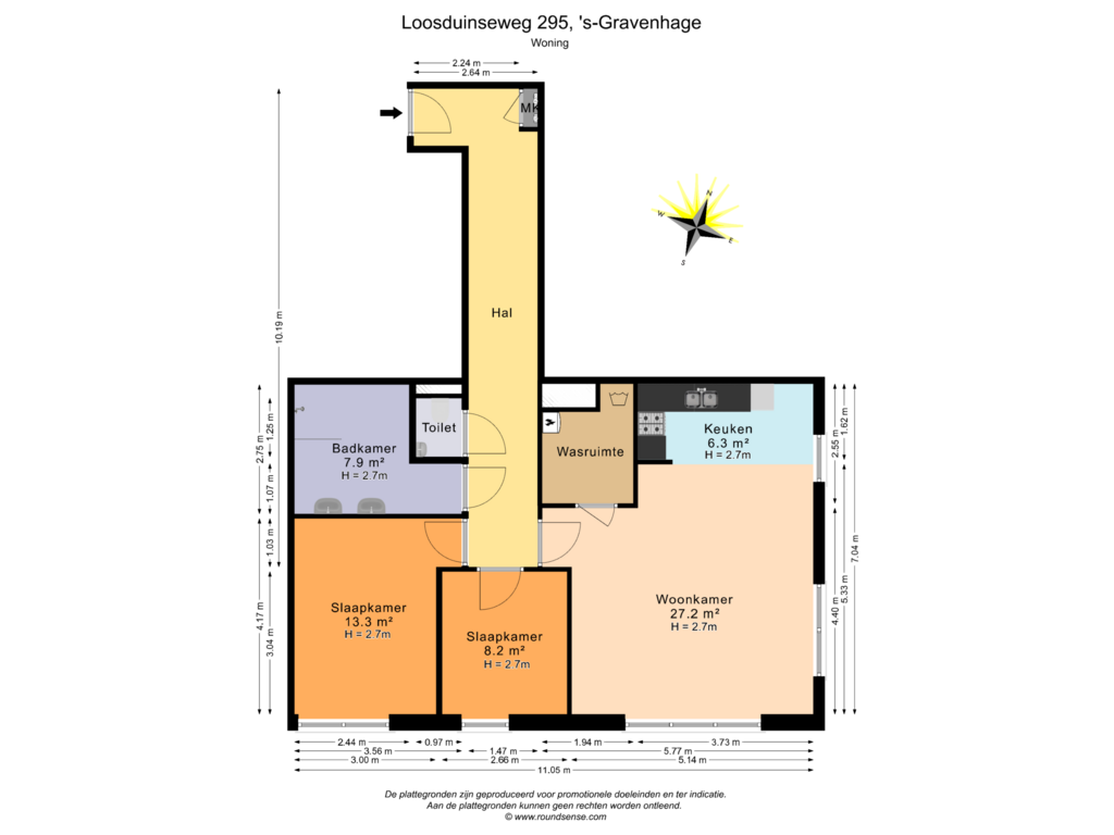 Bekijk plattegrond van Woning van Loosduinseweg 295