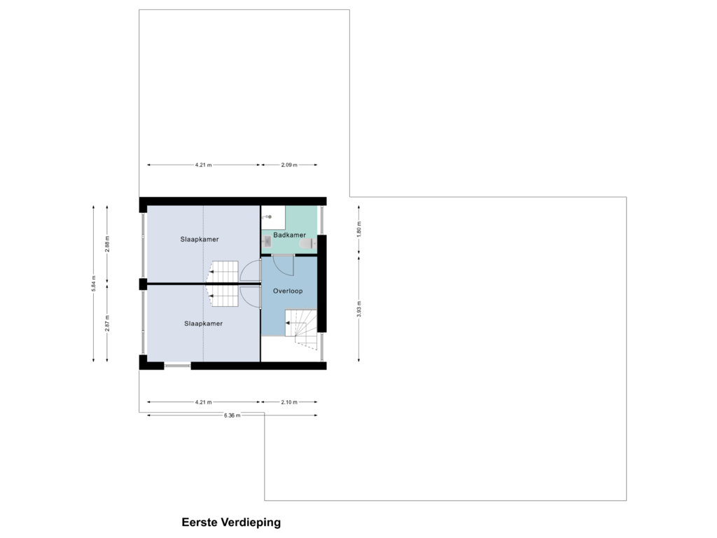 Bekijk plattegrond van Eerste Verdieping van 't Schiltjen 5