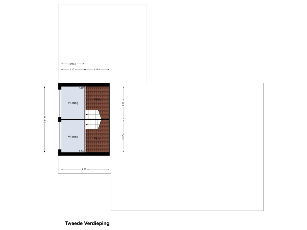 Bekijk plattegrond van Tweede Verdieping van 't Schiltjen 5