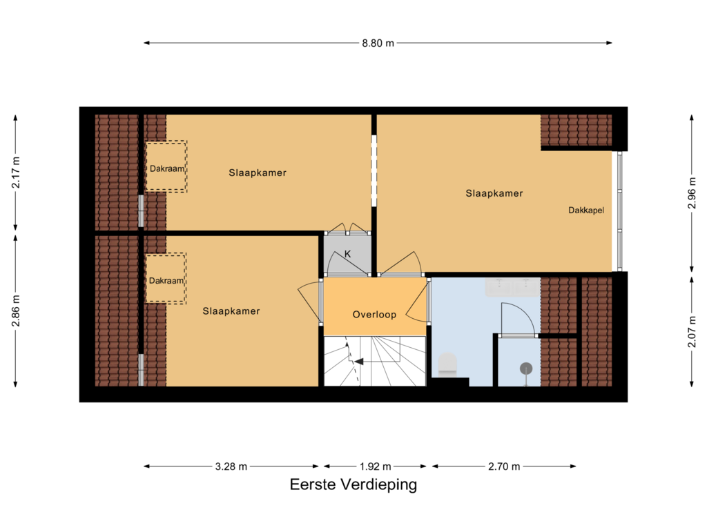 Bekijk plattegrond van Eerste Verdieping van Bingse Boogaard 19