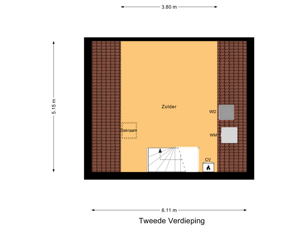 Bekijk plattegrond van Tweede Verdieping van Bingse Boogaard 19