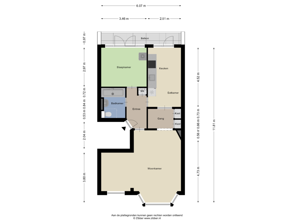 View floorplan of Appartement of Van Walbeeckstraat 2-1