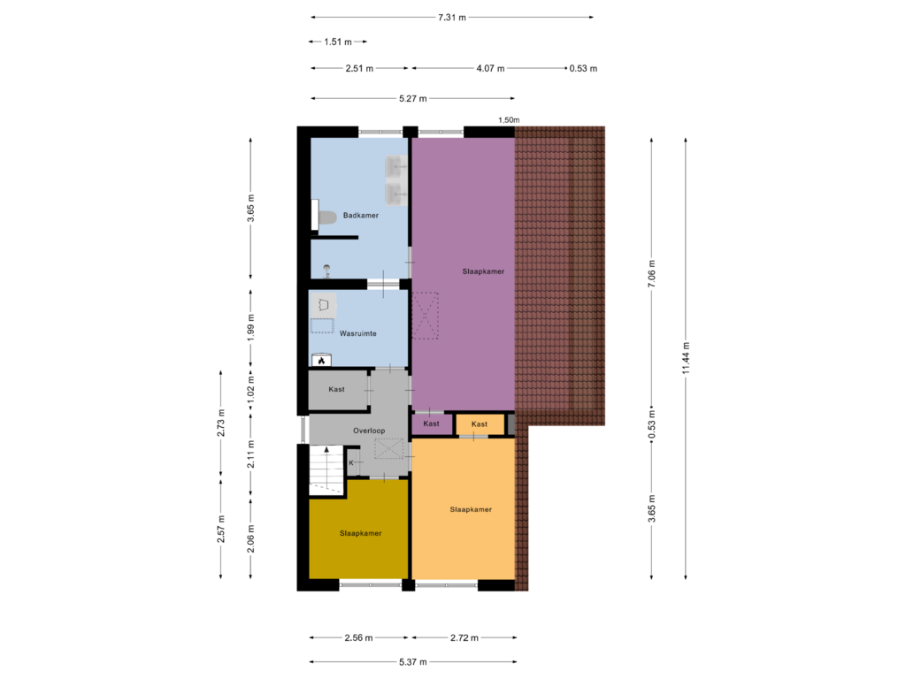 Bekijk plattegrond van Eerste Verdieping van Julianastraat 57