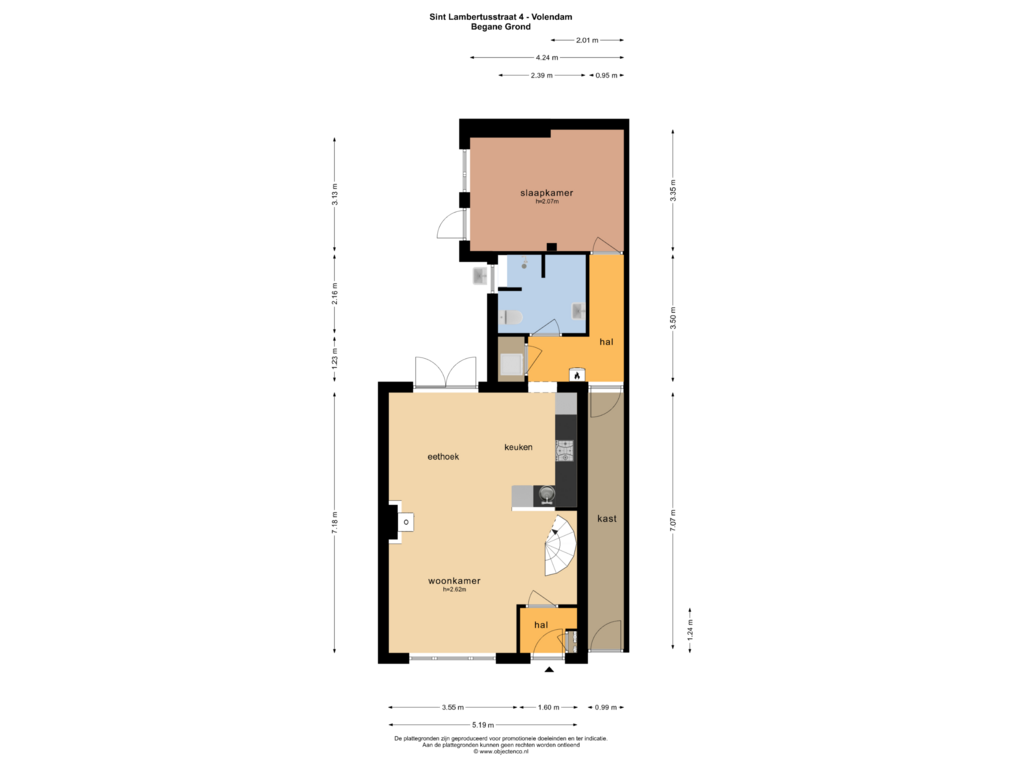 View floorplan of BEGANE GROND of St Lambertusstraat 4