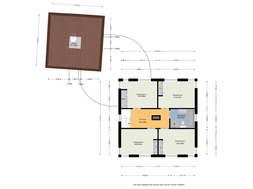 Bekijk plattegrond van Eerste verdieping van Populierenstraat 1