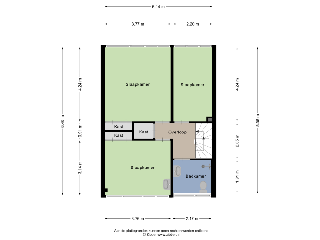 View floorplan of Eerste verdieping of Schierstins 20