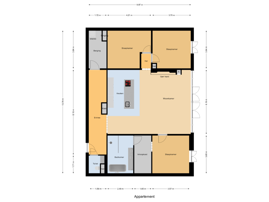 Bekijk plattegrond van Appartement van Statenplaats 5-E