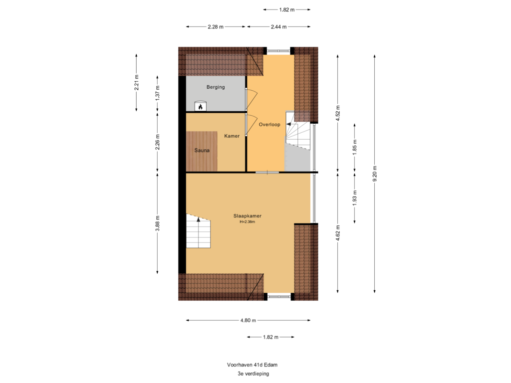 Bekijk plattegrond van 3e verdieping van Voorhaven 41-D