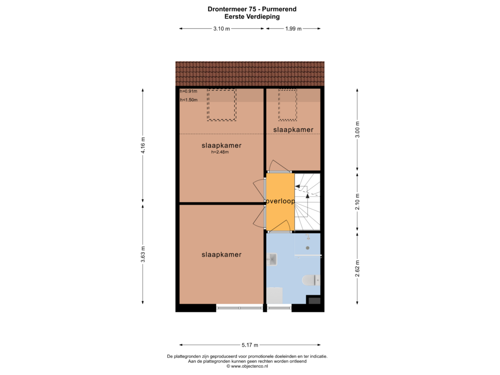 Bekijk plattegrond van EERSTE VERDIEPING van Drontermeer 75