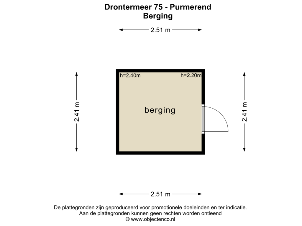 Bekijk plattegrond van BERGING van Drontermeer 75