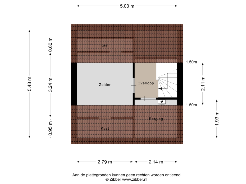 Bekijk plattegrond van Zolder van Looiersplein 13