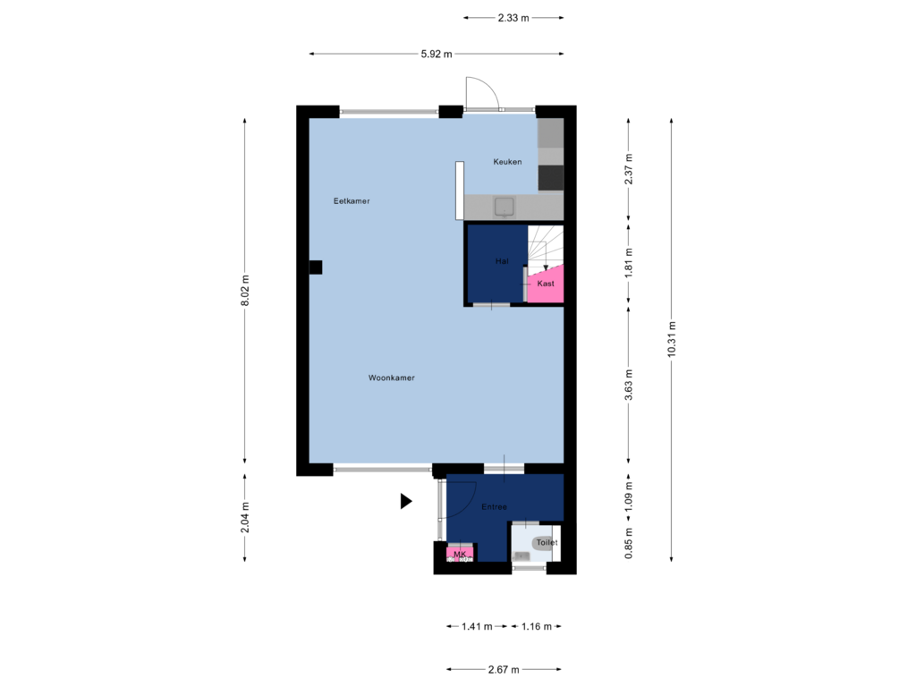 Bekijk plattegrond van Begane Grond van Johan Wagenaarstraat 6