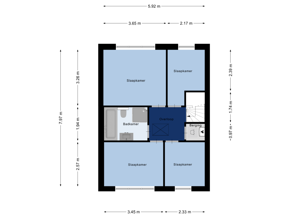 Bekijk plattegrond van Eerste Verdieping van Johan Wagenaarstraat 6