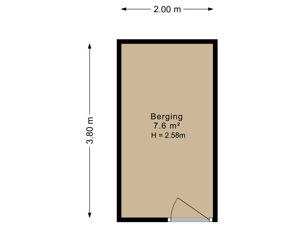 View floorplan of Berging 2 of De Malus 217