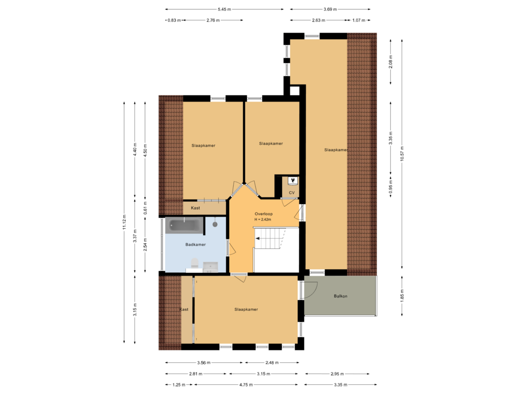 Bekijk plattegrond van Eerste verdieping van Magnolialaan 15-D