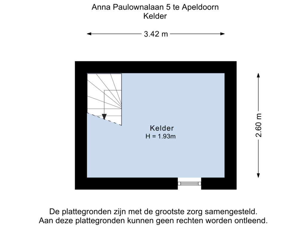 Bekijk plattegrond van Kelder van Anna Paulownalaan 5