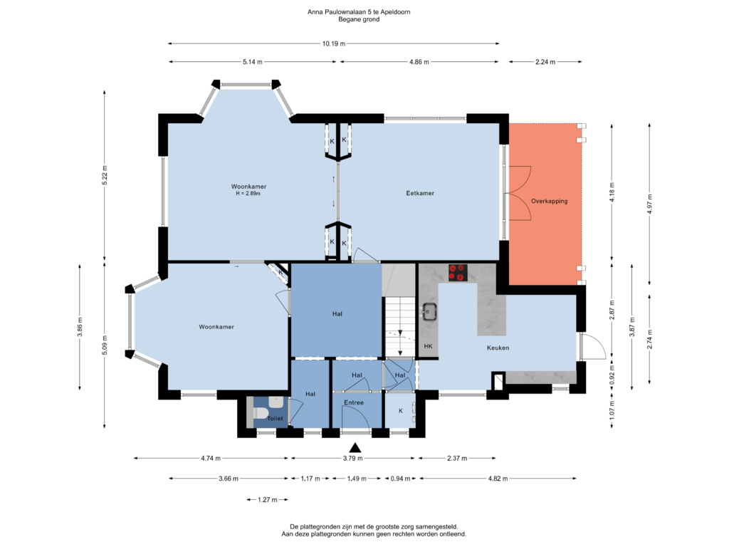 Bekijk plattegrond van Begane grond van Anna Paulownalaan 5