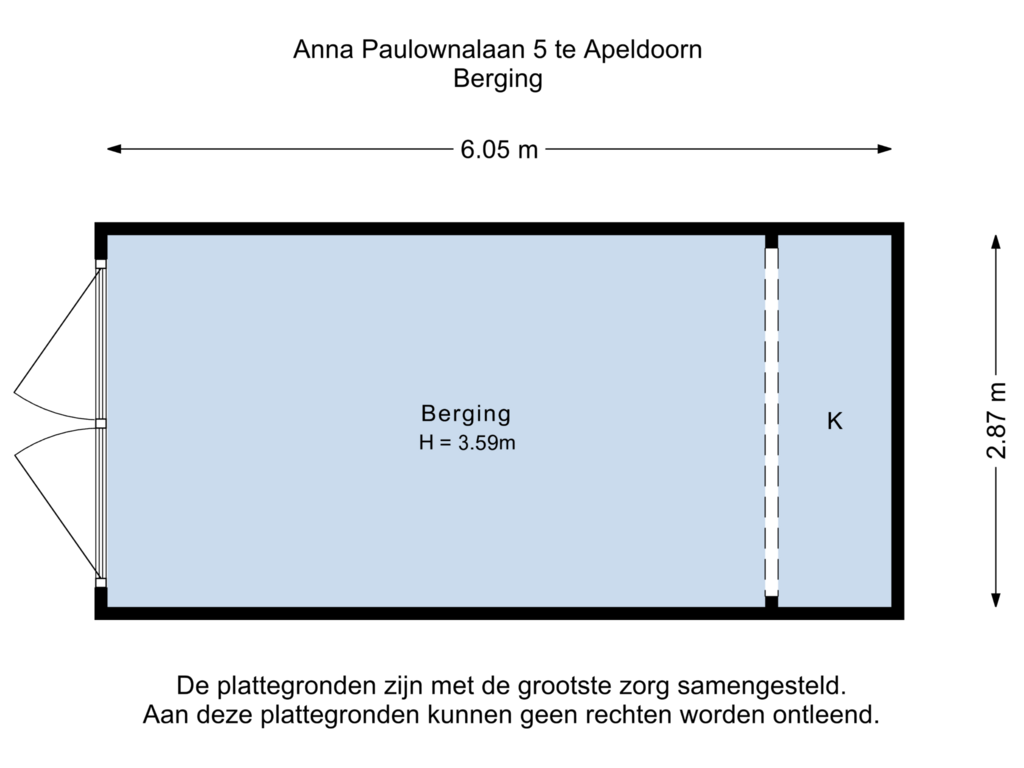 Bekijk plattegrond van Berging van Anna Paulownalaan 5