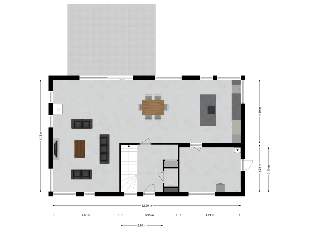 Bekijk plattegrond van Begane grond van Raadhuisstraat 21-B