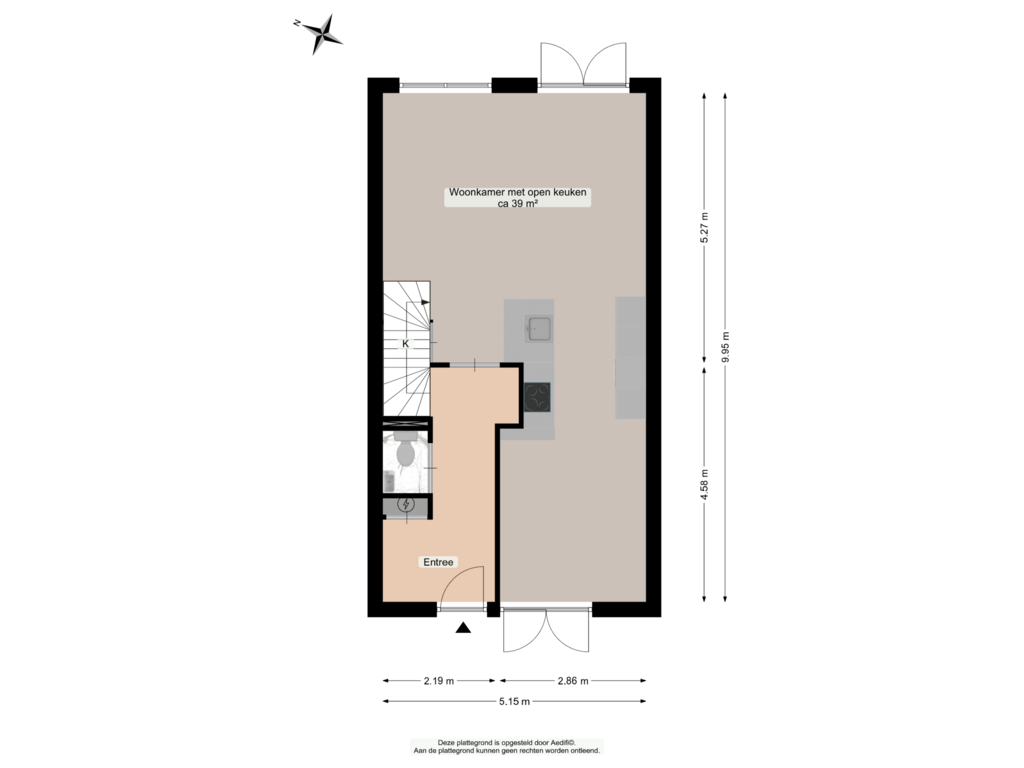 Bekijk plattegrond van Begane grond van Hoogeweg 46