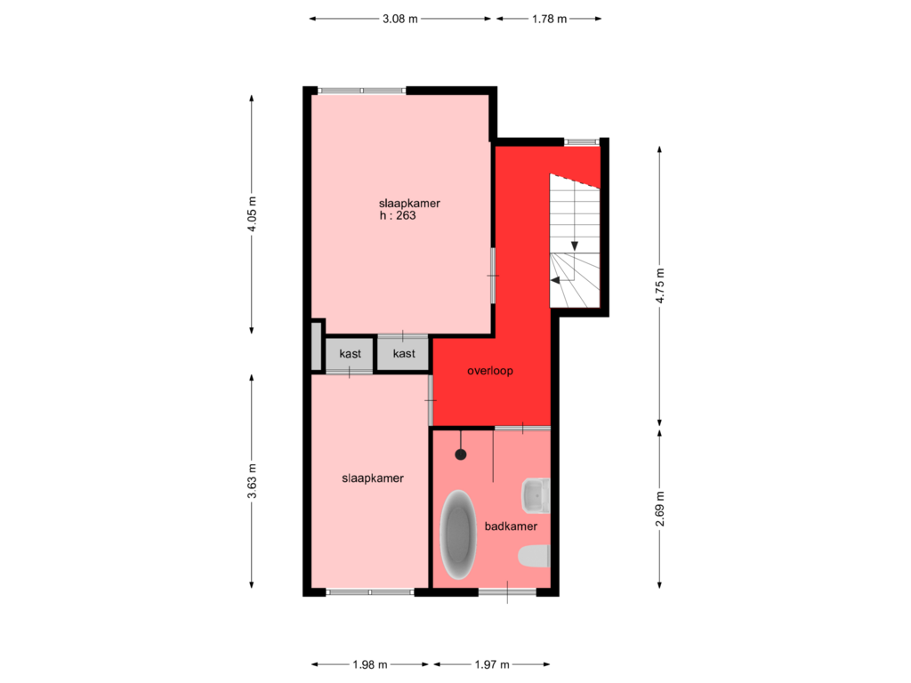 Bekijk plattegrond van 1e verdieping van Magnoliastraat 44