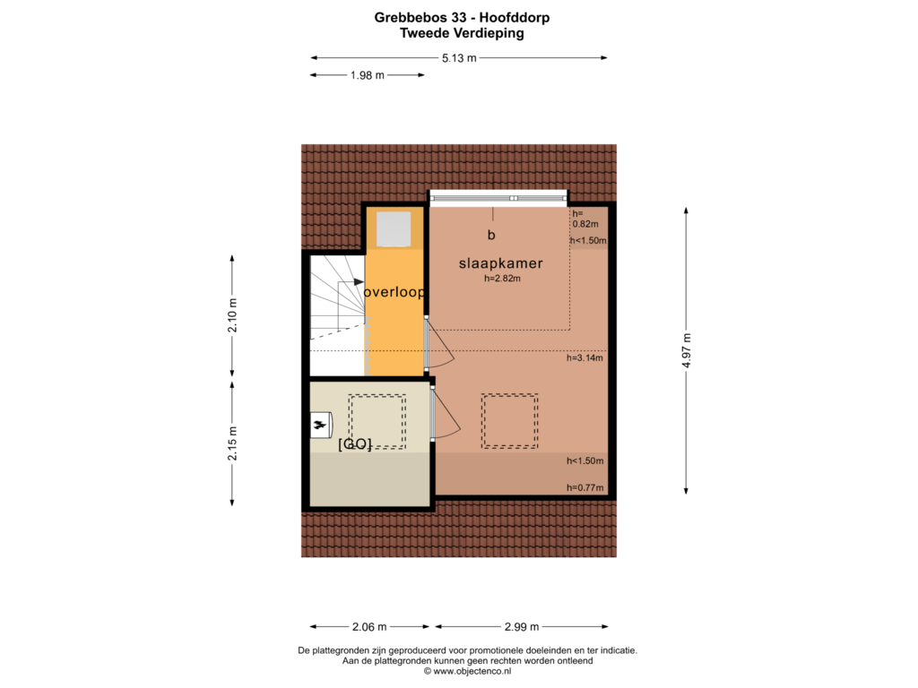 Bekijk plattegrond van TWEEDE VERDIEPING van Grebbebos 33