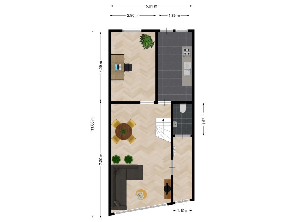 Bekijk plattegrond van Begane grond van Vlasmarkt 12