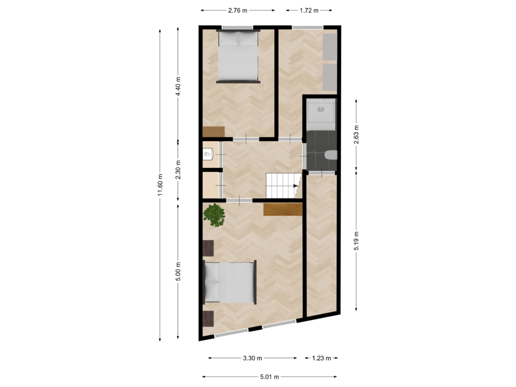 Bekijk plattegrond van 1e verdieping van Vlasmarkt 12