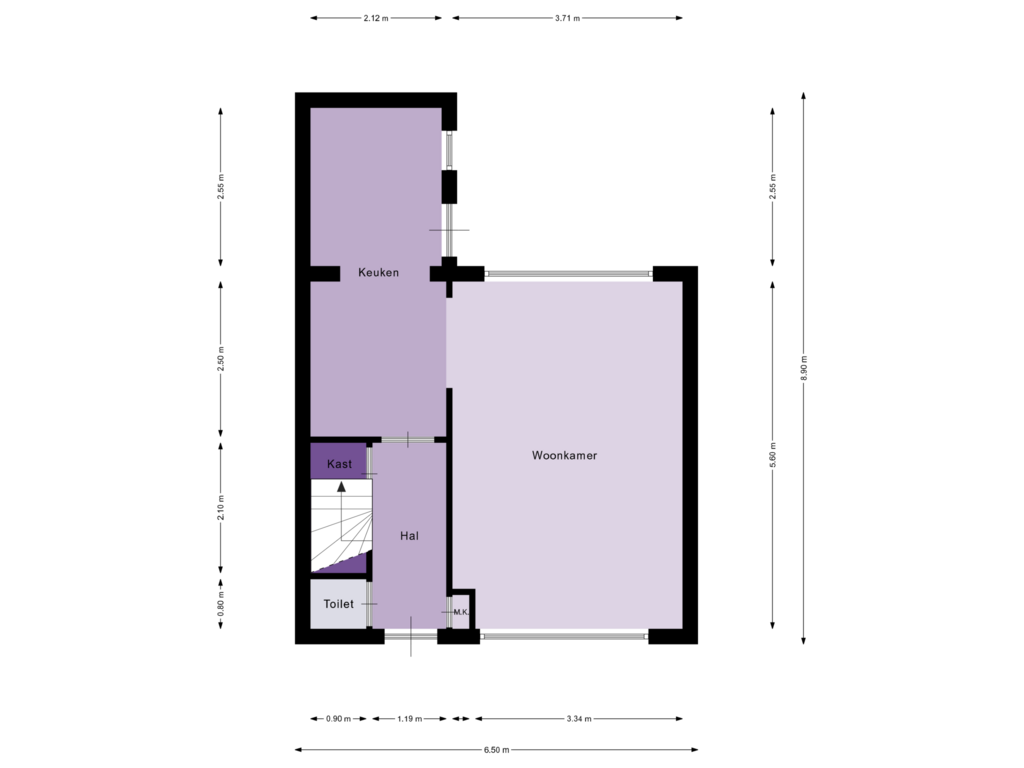 Bekijk plattegrond van Begane grond van Arent van der Graeffstraat 16