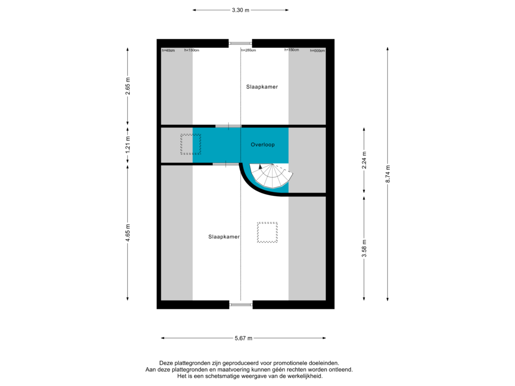 Bekijk plattegrond van Zolder van Drumptselaan 25