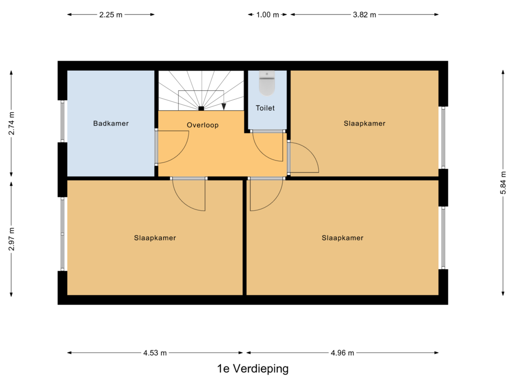 Bekijk plattegrond van 1e Verdieping van Sophialaan 5