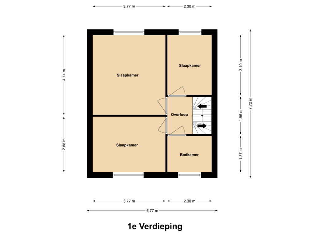 Bekijk plattegrond van 1e Verdieping van Gebr. van Doornelaan 6