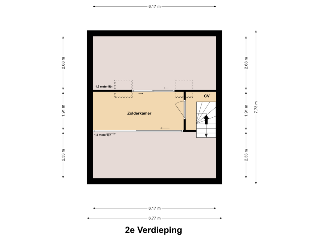 Bekijk plattegrond van 2e Verdieping van Gebr. van Doornelaan 6