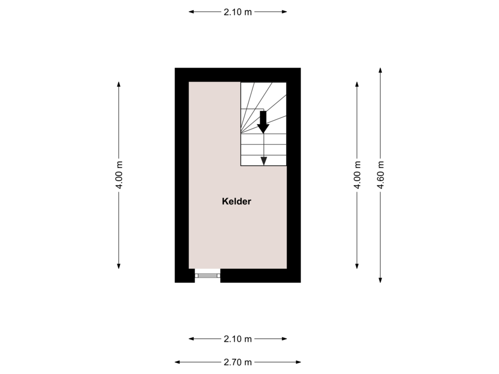 Bekijk plattegrond van Kelder van Gebr. van Doornelaan 6