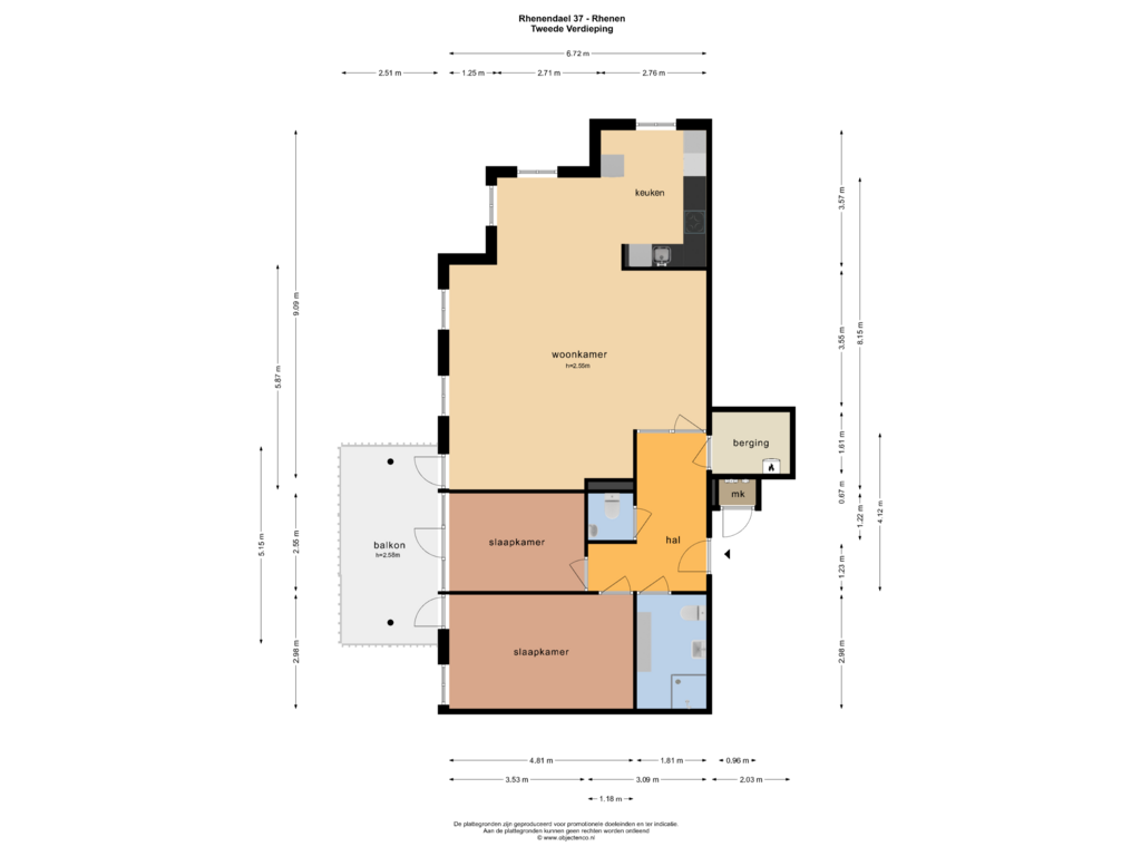 Bekijk plattegrond van TWEEDE VERDIEPING van Rhenendael 37