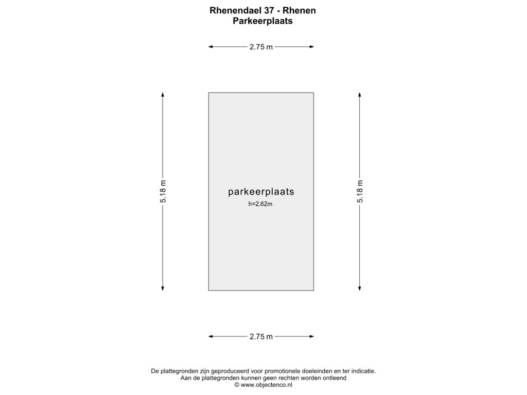 Bekijk plattegrond van PARKEERPLAATS van Rhenendael 37