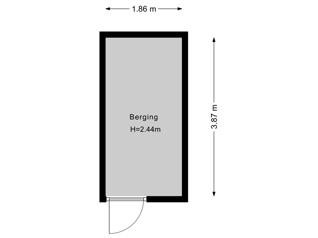 Bekijk plattegrond van Berging van Sinjeur Semeynsstraat 66-1