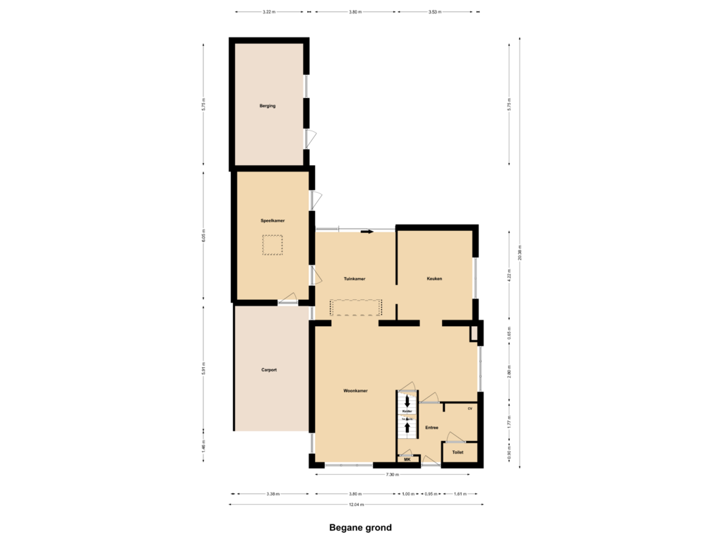 Bekijk plattegrond van Begane grond van De Cuyperstraat 4