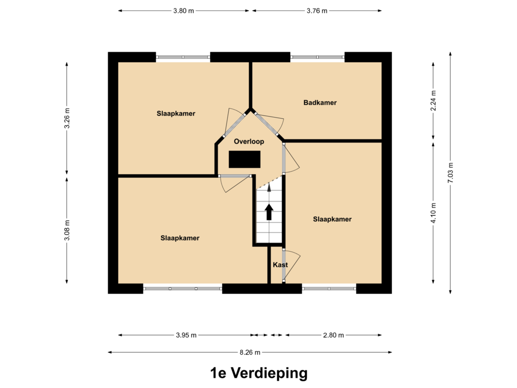 Bekijk plattegrond van 1e Verdieping van De Cuyperstraat 4