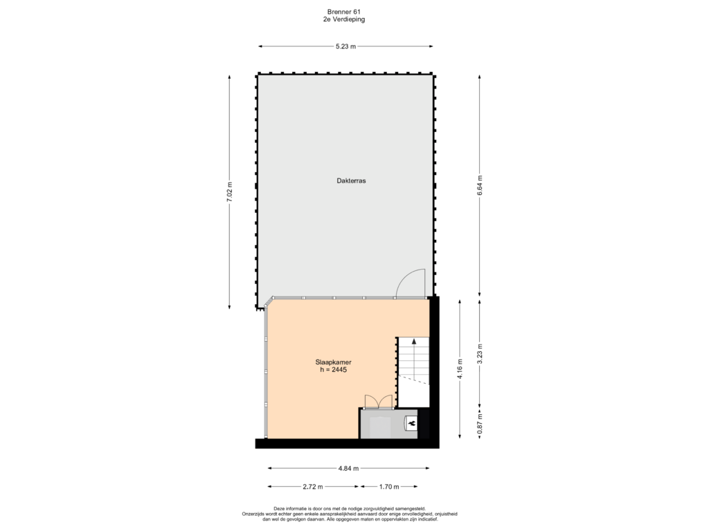 Bekijk plattegrond van 2e Verdieping van Brenner 61