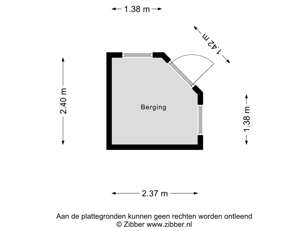 Bekijk plattegrond van Berging van Zilverschoonbeek 36