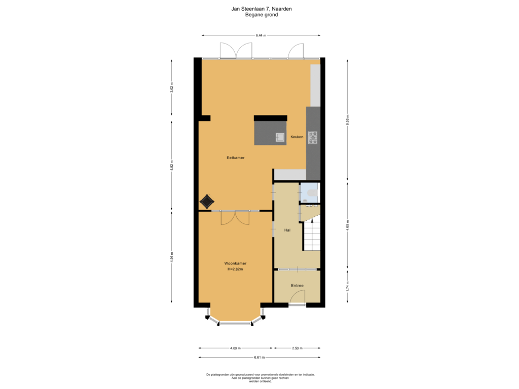 Bekijk plattegrond van Begane grond van Jan Steenlaan 7