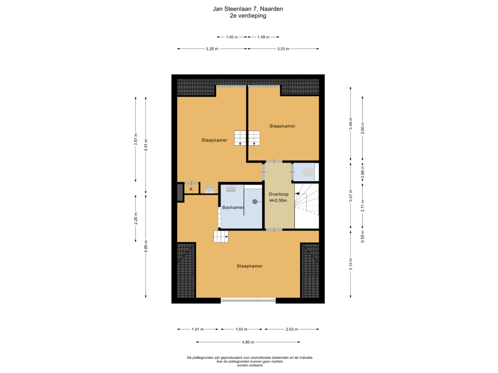 Bekijk plattegrond van 2e verdieping van Jan Steenlaan 7